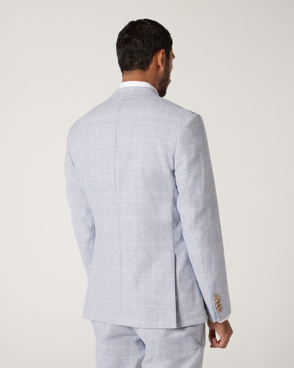 Slim Stretch Check Tailored Jacket, Blue Check Slim Stretch Check Tailored Jacket, Blue Check, hi-res